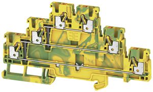 Borne multi-étage WM A3T 2.5 PE PUSH IN 2.5mm² 3 étages jn/ve/ora