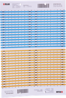 Bezeichnungsbogen R&M VS Modular A4 021-040 blau/orange