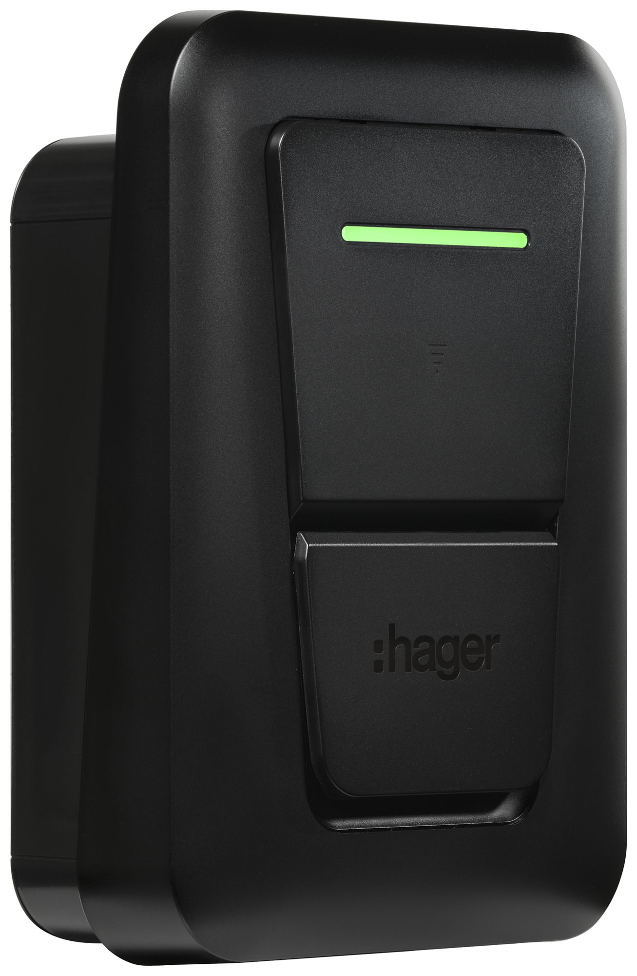 Ladestation Hager witty plus 3-phasig 22kW 250×370×150mm mit Buchse