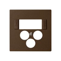 Placca frontale 3×coas+2×RJ45 kallysto multimedia R&M marrone