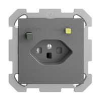 UP-Steckdose EDIZIOdue T23 FI 30mA FM, shutter, dunkelgrau