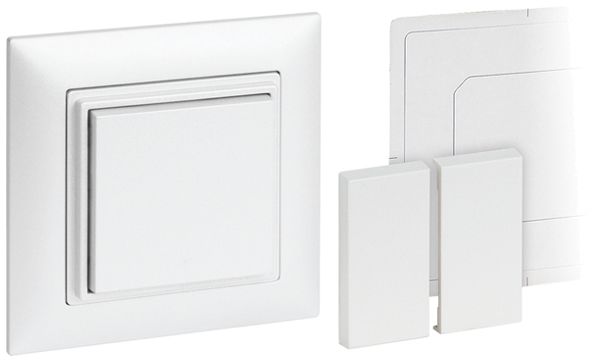 Émetteur RF mural Omnio 4 canaux sans symbole blanc, sans batterie