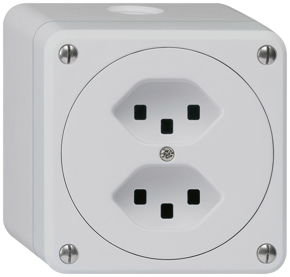 Prise AP robusto 2×type 23 gris sans clapet