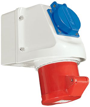 Prise AP CEEtyp 5L 16A 6h mini-combi, type 23, IP44