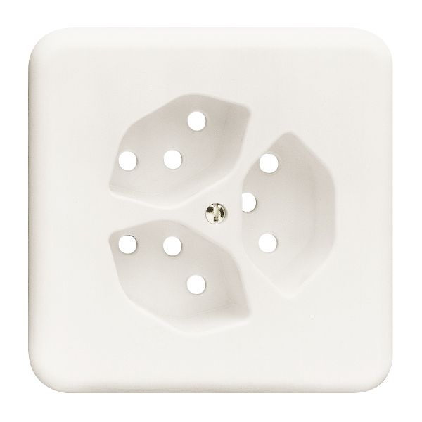Kit frontal FH pour prise 3×T13 blanc