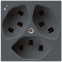 Steckdose Hager kallysto 3×T23 1×S A anthrazit