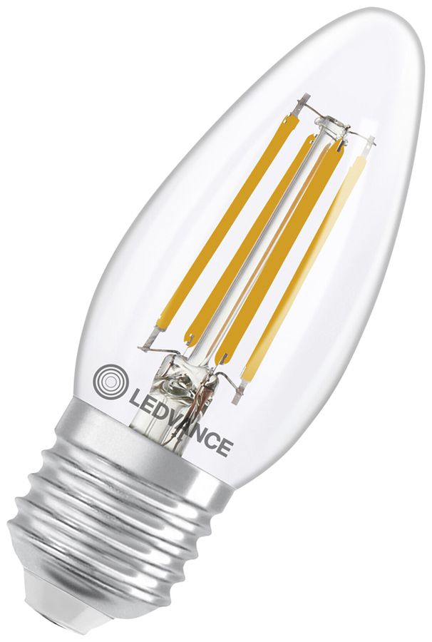 LED-Lampe LEDVANCE CLASSIC B E27 3.4W 470lm 827 DIM B10.5 klar Ø35×95mm