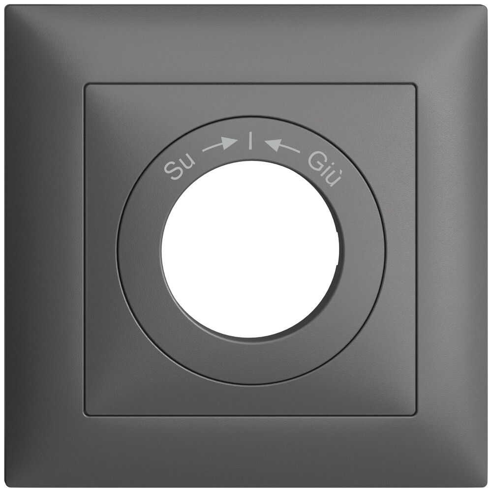 Kit frontal EDIZIOdue Su->I<-Giù gris foncé 88×88mm pour contact pivotant