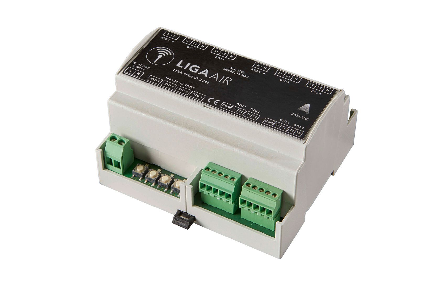 Casambi Storenrelais 4STO.8T240+ 240V 4 Storen 8 Taster DIN