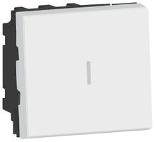 Wippschalter MOS Schema 3 2L mit Klemme für N 2 Module weiss