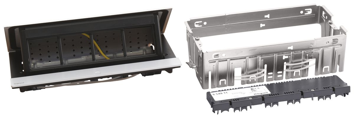 Tischsteckdose POP-UP für 8 Module Mosaic alu