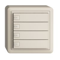 Poussoir KNX RGB AP EDUE, 250mW, a.LED RGB, 4×poussoir, comm.1×touche, crema