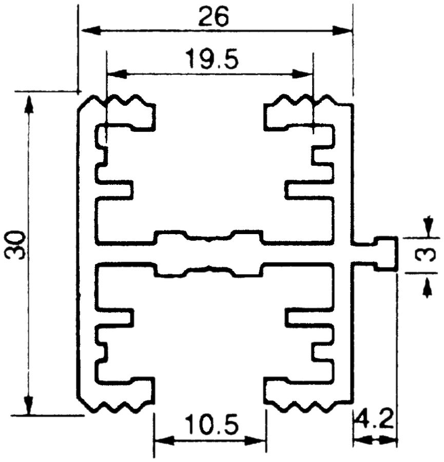 Profilo di separazione Al 26×30mm L=3m