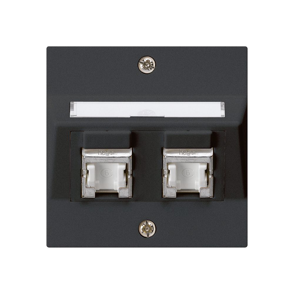 UP-Montage-Set kallysto A Kat.6 2RJ45/s schwarz