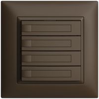 Poussoir ENC KNX 4× EDIZIOdue coffee RGB sans LED avec insert papier
