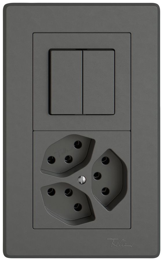 UP-Kombination EDIZIO.liv SNAPFIX® 2×1 156×96mm Schema 1/3+3/1L+3×T13 dunkelgrau