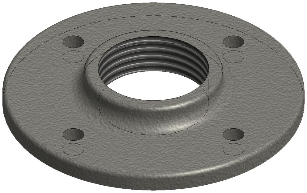 Platine de sol Woertz 100mm M40 gris