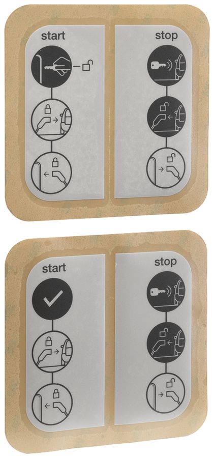 Autocollant Hager XEVA300 pour witty start avec symbole de interrupteurs à clé