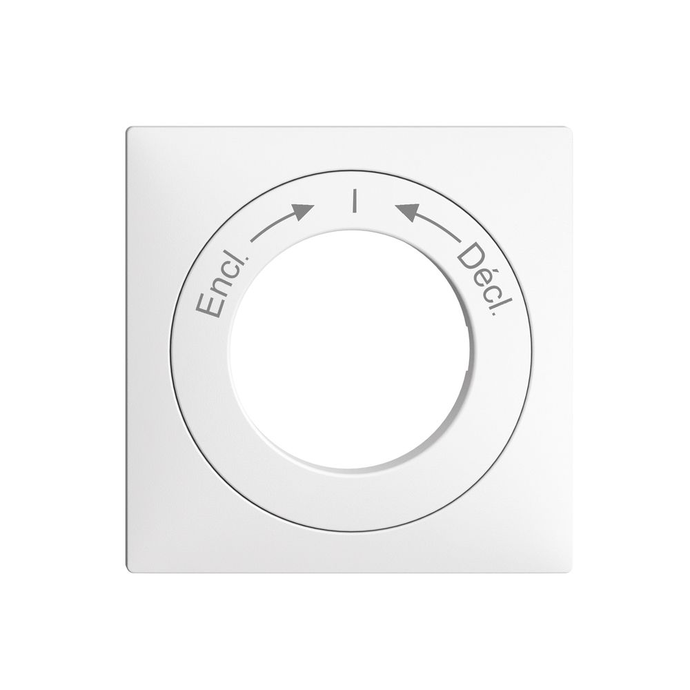 Frontset EDIZIOdue Encl.->I<-Décl. weiss 60×60mm für Schwenktaster
