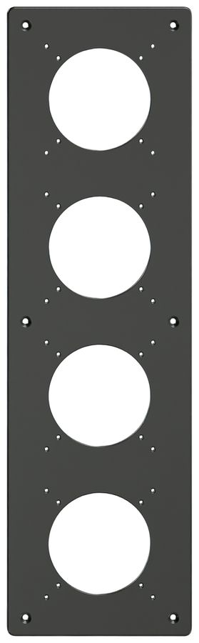 Montageplatte Feller NEVO SNAPFIX® 4×1 Ø69mm 125×425mm schwarz