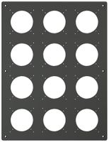 Montageplatte Feller NEVO SNAPFIX® 4×3 Ø69mm 325×425mm schwarz