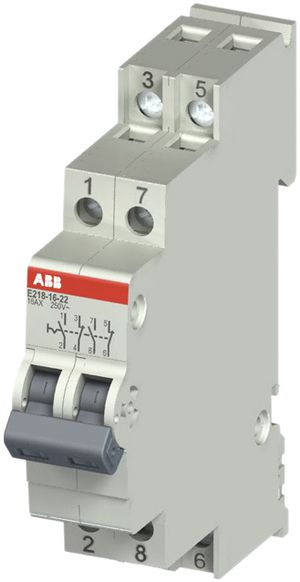 Commutateur de commande AMD ABB E218, 16A/250V 4L 2F+2O, 1UM, "I-II"