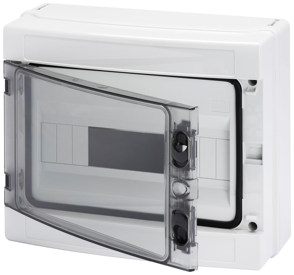 Coffret de distribution AP Gewiss 68 ACS 1 rangée 12UM porte IP65 260×298×140mm