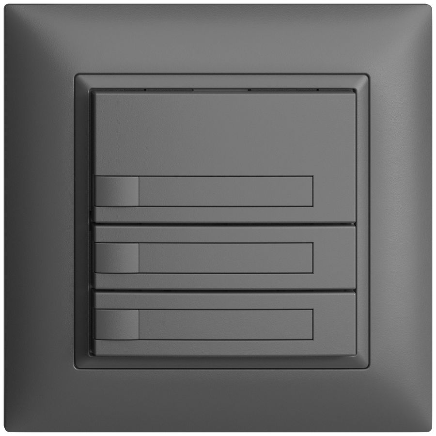 Poussoir ENC KNX 3× EDIZIOdue gris foncé RGB sans LED avec insert papier