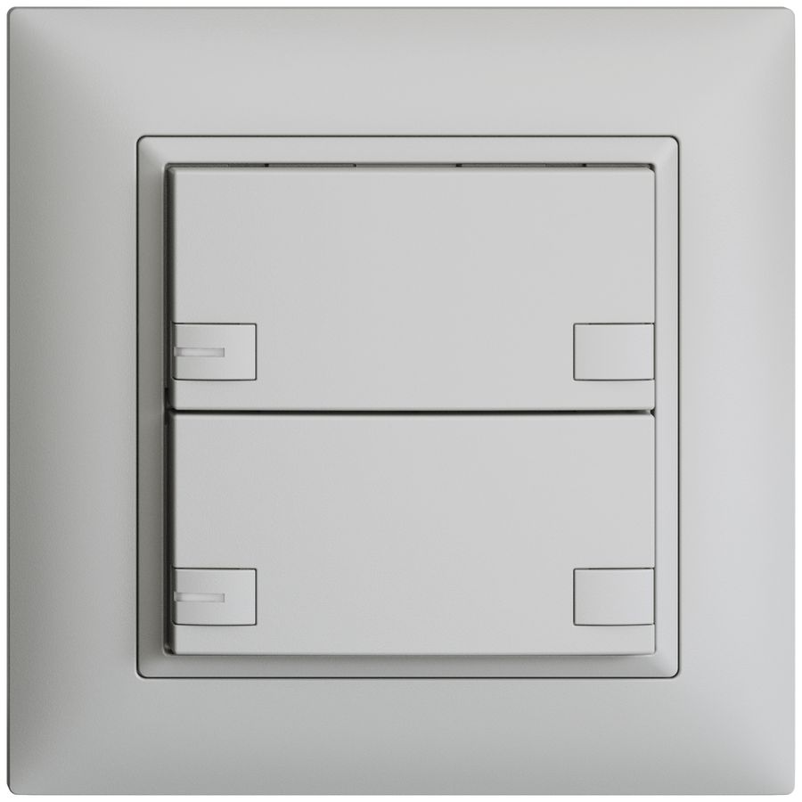 UP-Universaltaster 2×2T Steckklemme EDIZIOdue hellgrau, mit LED