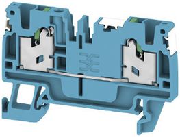 Durchgangs-Reihenklemme S2C 2.5 DL BL 2.5mm² 24A 800V SNAP IN 2×1 TH35 blau