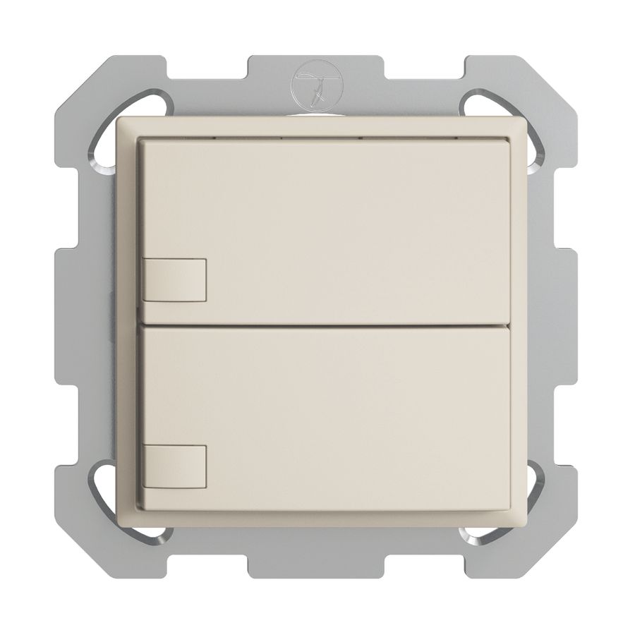 UP-KNX-Taster RGB EDUE, 250mW, o.LED, 2×Taste, 1×Tastenb., crema