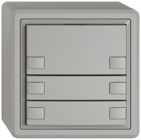 Poussoir KNX RGB AP EDIZIO.liv SNAPFIX® capteur temp.s.LED 6× comm.1T grc