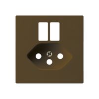 Placca frontale kallysto per presa 2×USB & T13 marrone