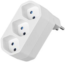 Mehrfachstecker LINE 3×T13 drehbar 320° 10A 230V IP20 weiss