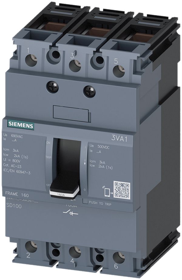 Sezionatore di carico Siemens SENTRON 3VA1 63A 3L connessione su morsetti