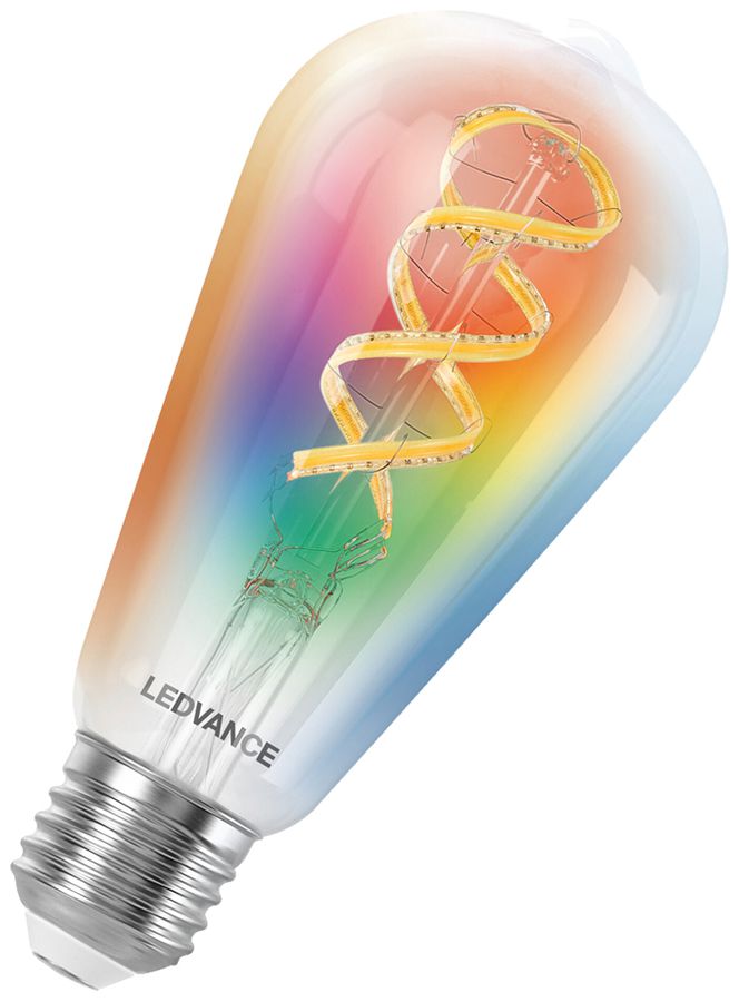 LED-Lampe LEDVANCE SMART+ MATTER E27 4.8W 470lm RGBW WiFi Ø64×140mm klar