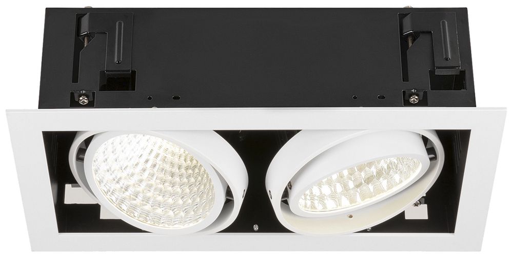 Downlight LED SLV KADUX 2×27W 3400lm 940 30° DALI 370×195mm blanc