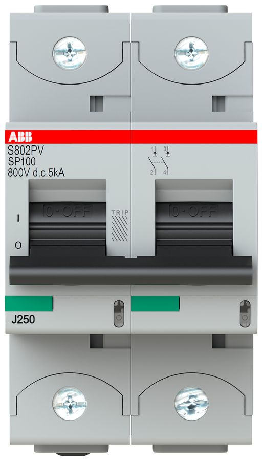 Leitungsschutzschalter ABB S802PV-SP100 2P 800VDC 100A 5kA 3TE