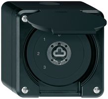 AP-Schlüsselschalter robusto IP55 mit Klappdeckel ohne Zylinder S5/1P schwarz