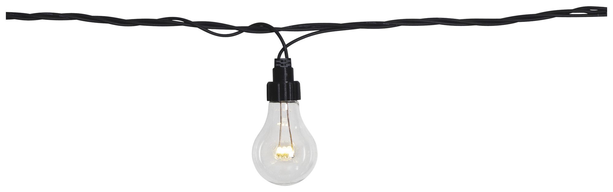 Guirlande Party System LED Extra, 5m×110mm, noir, 4W 10×6LED, blanc chaud