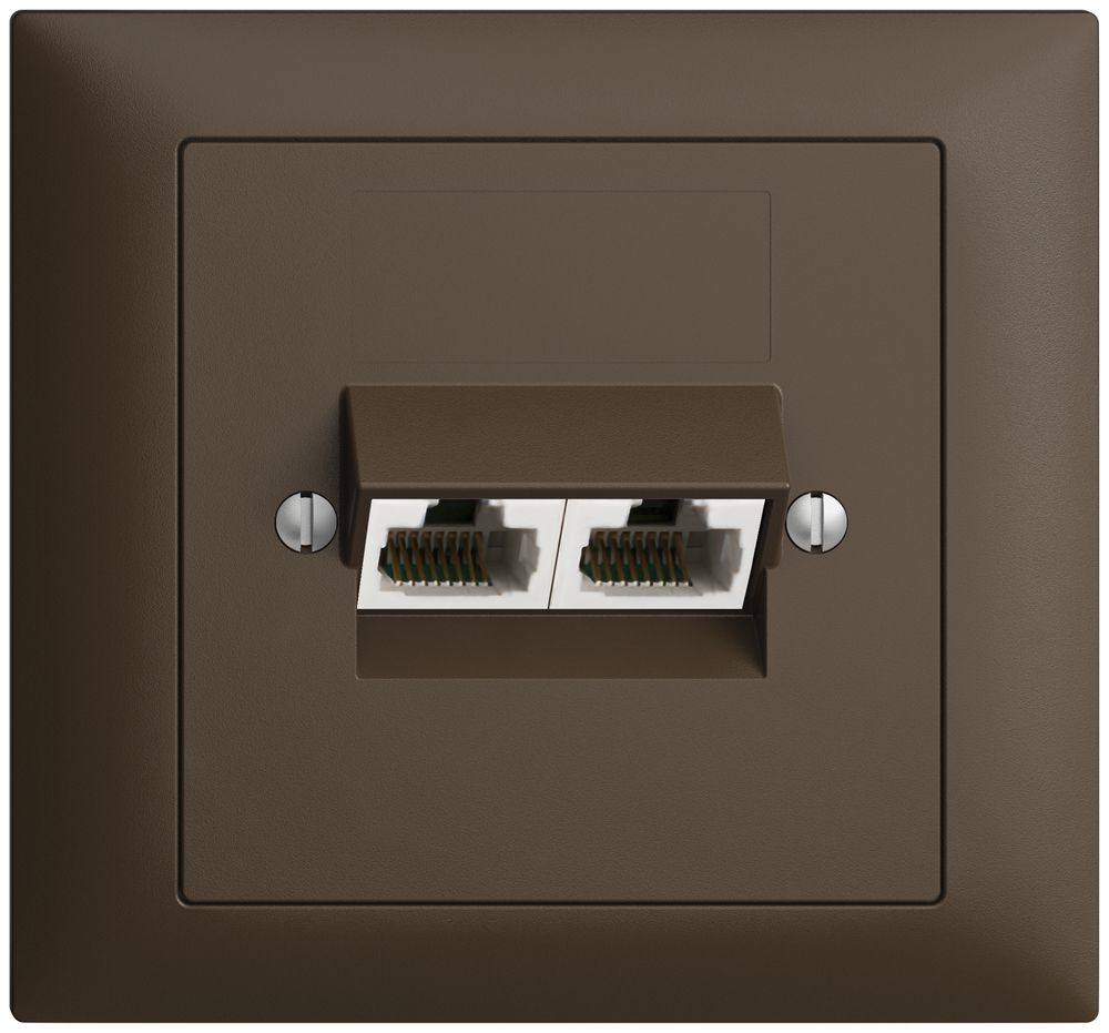 EB-Dose 2×RJ45/u 8P getr. EDIZIOdue coffee ITplus