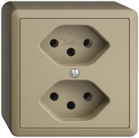 AP-Steckdose EDIZIOdue 2×T13 sand