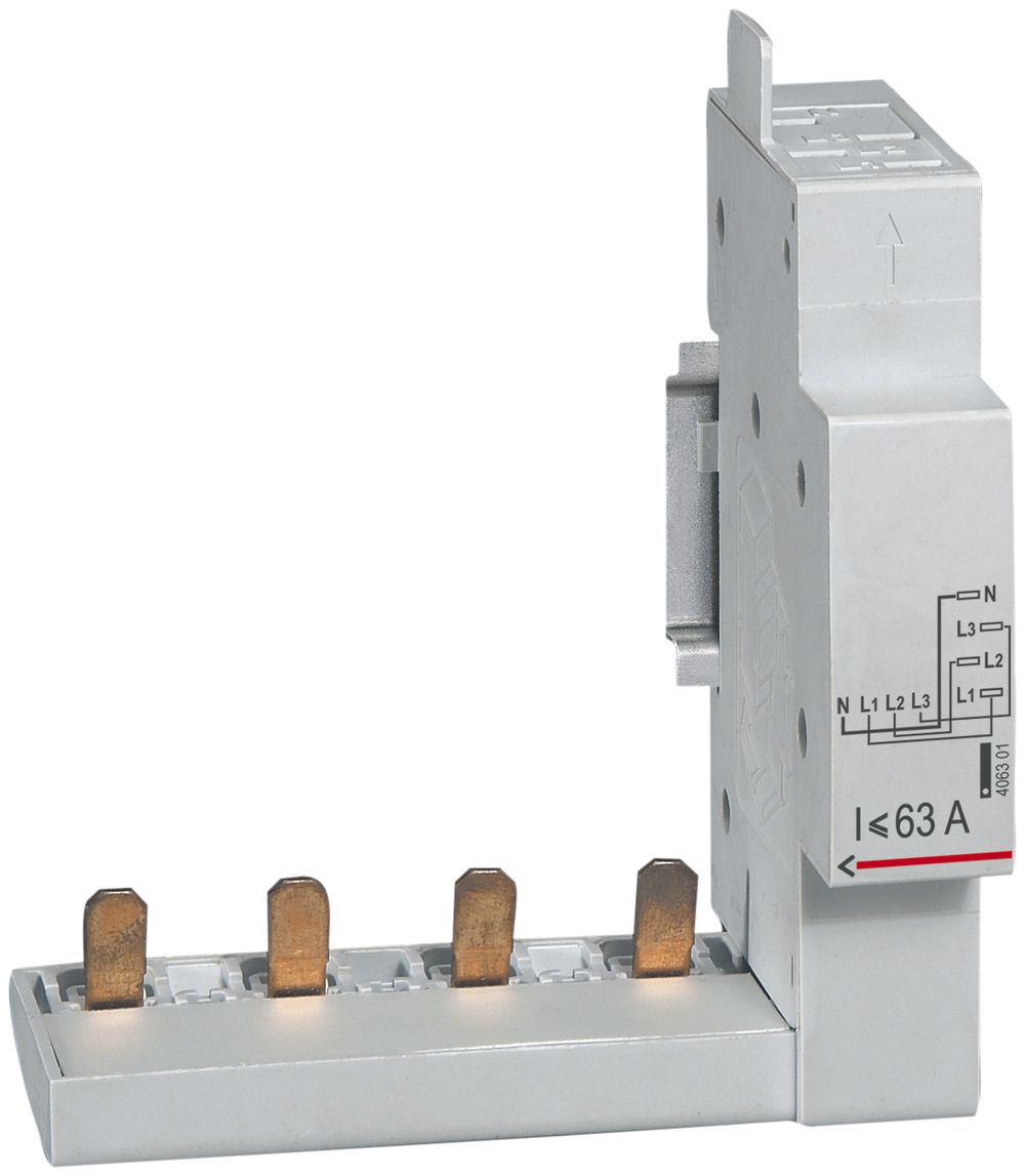 Élément de connexion Legrand DX3, pour alimentation du dessus, 4P (3P+N) 63A 1UM