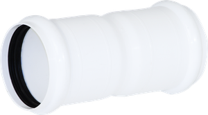 Doppelsteckmuffe 132/120 schwarz mit Sicke und Dichtungen KRDM