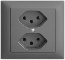 EB-Steckdose EDIZIOdue 2×T13 dunkelgrau