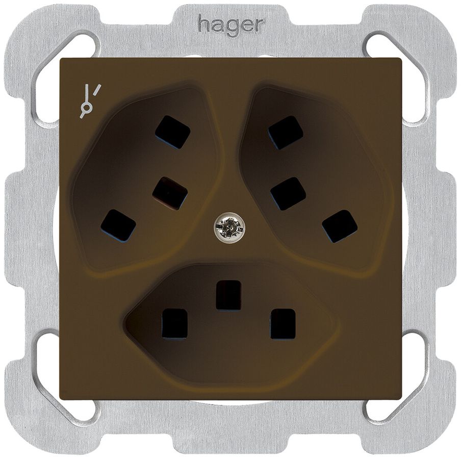 Presa INC Hager kallysto 3×T23 1×S B marrone