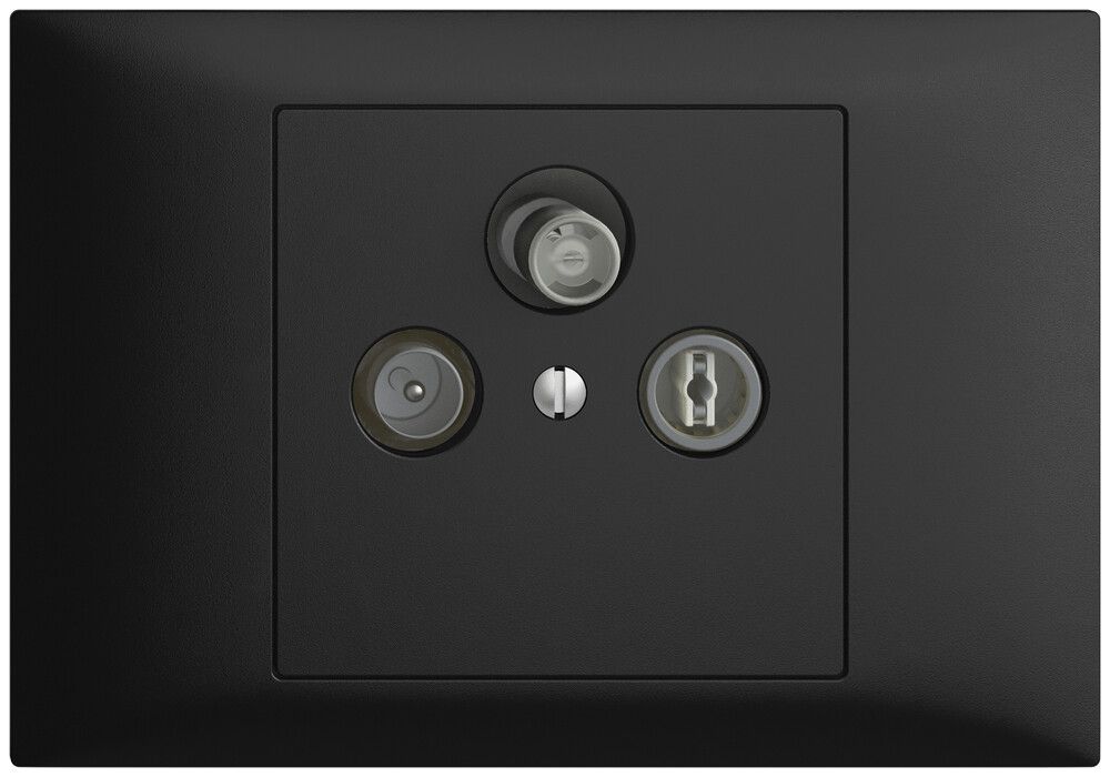 Prise d'antenne INC SAT DB52 EDIZIOdue noir avec IEC/F