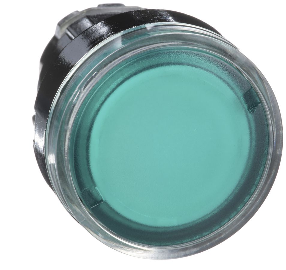 Tête de commande pour contact lum. Schneider Electric vert