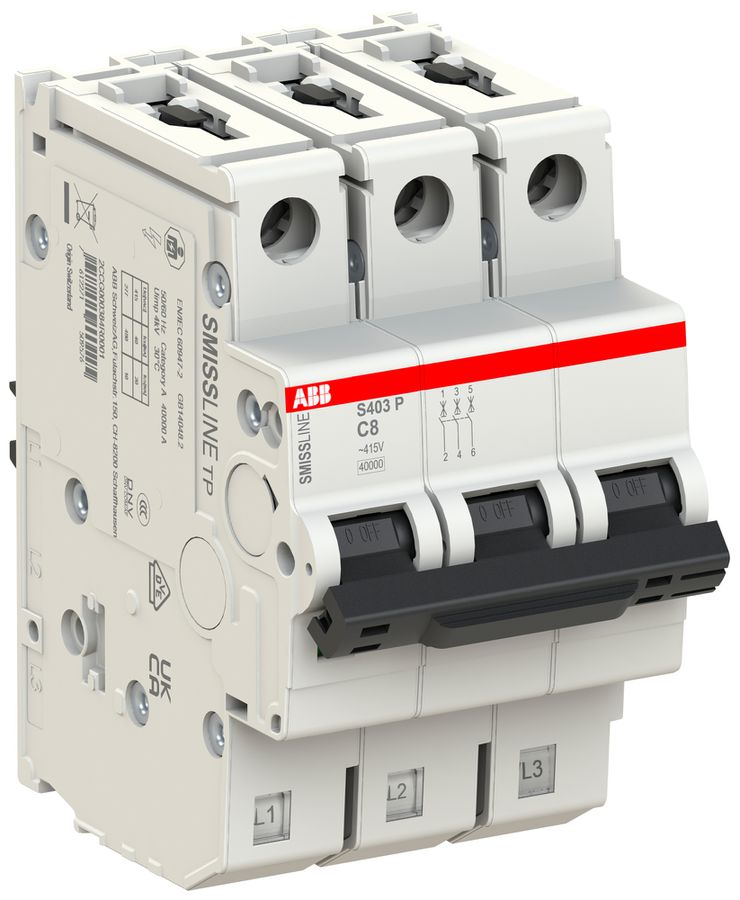 Disgiuntore SMISSLINE TP, 3L, C, 8A, 40kA