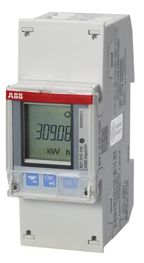REG-Energiezähler ABB iBus B21 312-100, 1×65A Silber 2DI/2DO RS-485